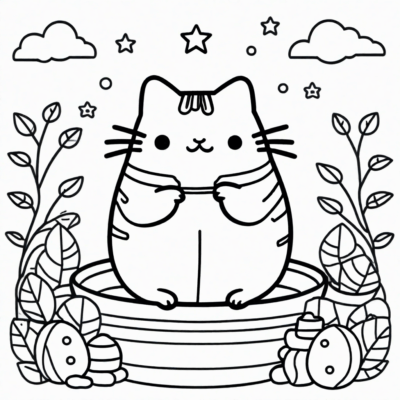 sách tô màu pusheen để in