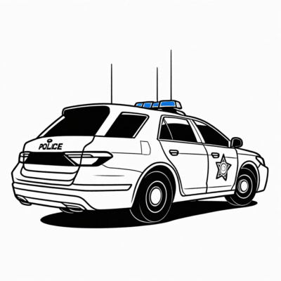 sách tô màu xe cảnh sát