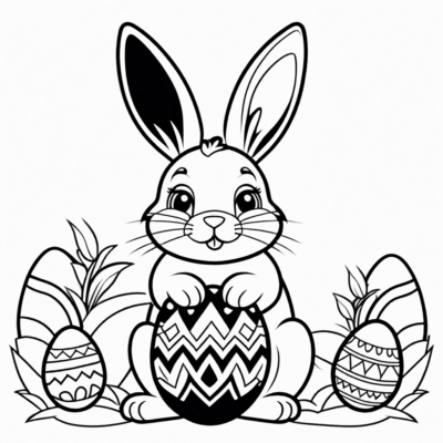 sách tô màu thỏ Easter