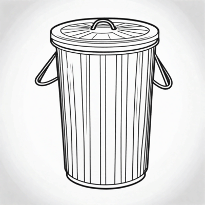 tranh tô màu thùng rác
