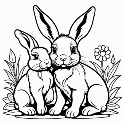 tranh tô màu thỏ