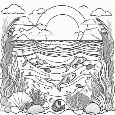 sách tô màu biển