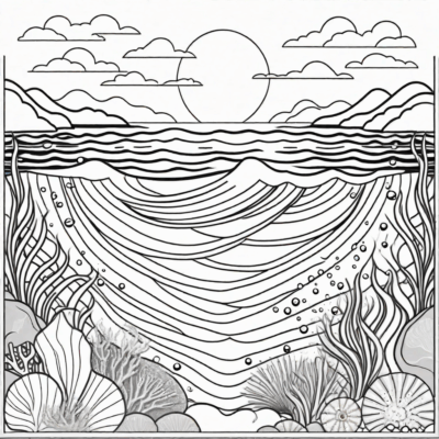 Biển rực rỡ cho bé tô màu