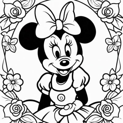 tranh tô màu chuột Minnie để in