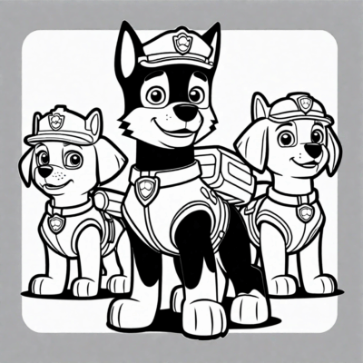 trang trí màu sắc Psi Patrol để in