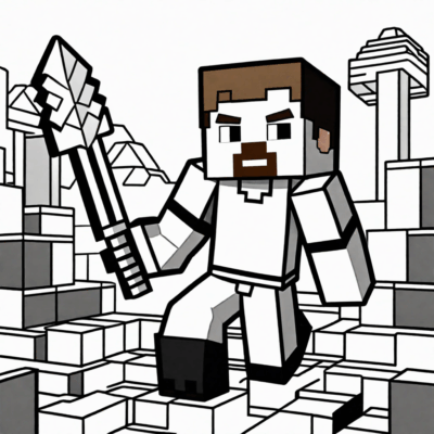steve minecraft tô màu