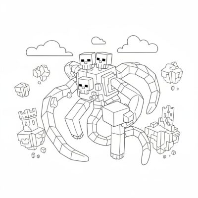 sách tô màu minecraft wither storm