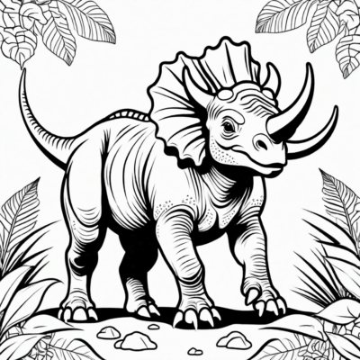 tranh tô màu triceratops
