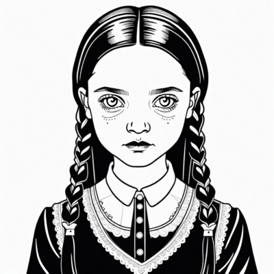 sách tô màu wednesday addams