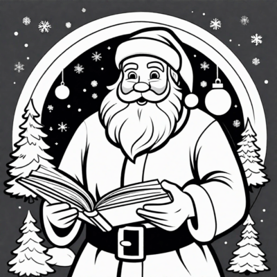 sách tô màu với ông già Noel