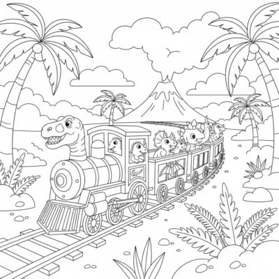 Tên: Tranh tô màu Tàu Khủng Long (Dinotrain)