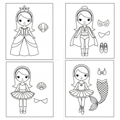 Tên của tranh tô màu búp bê thay đồ để in