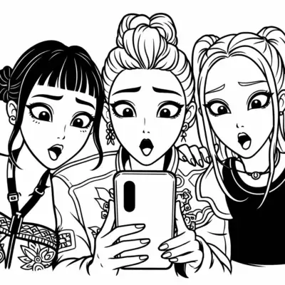 Tên tranh tô màu KPop Demon Hunters cho Trẻ Em In Ra